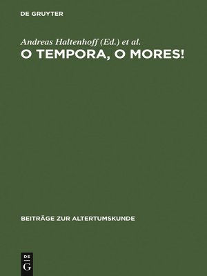cover image of O tempora, o mores!